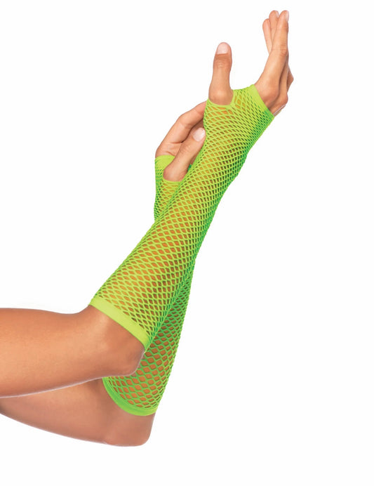 Net Fingerless Arm Warmer Gloves